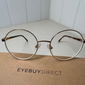 Eyebuydirect Sahel Titanium Eyeglasses 49-17-145 Gold Tortoise Shell Frames Only